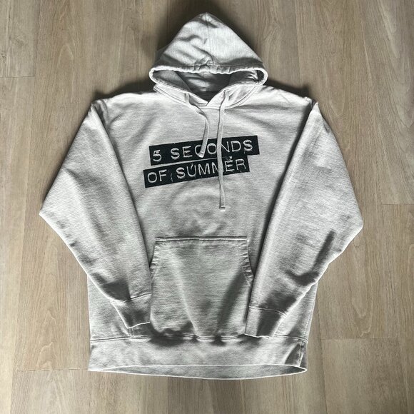 5 Seconds of Summer 5SOS Australian Band Pullover Hoodie Mens XL Gray ROWYSO - Picture 1 of 6